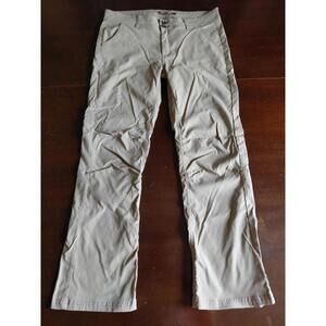 Prana Halle Pants Womens 12 Roll Up Convertible Light Brown Hiking
